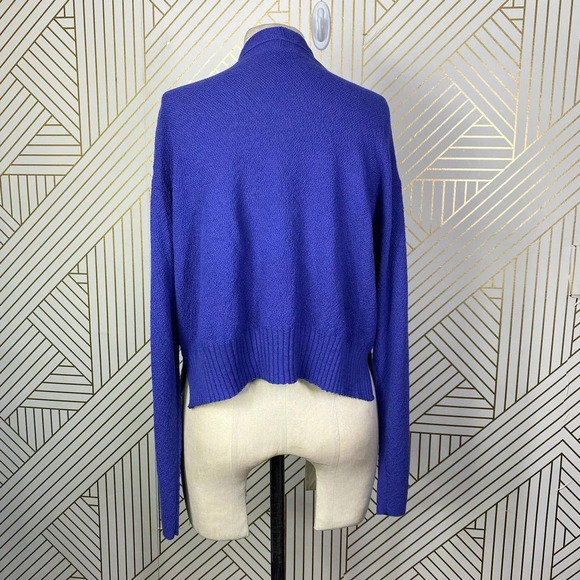 Eileen‎ Fisher Cropped Open Front Cardigan Sweater Purple Size US Large - Picture 7 of 10
